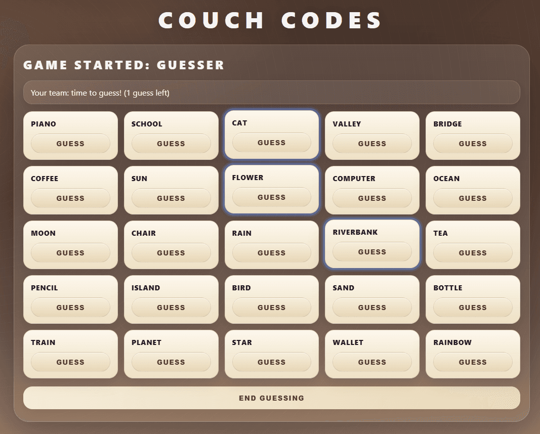 Guesser's Screen