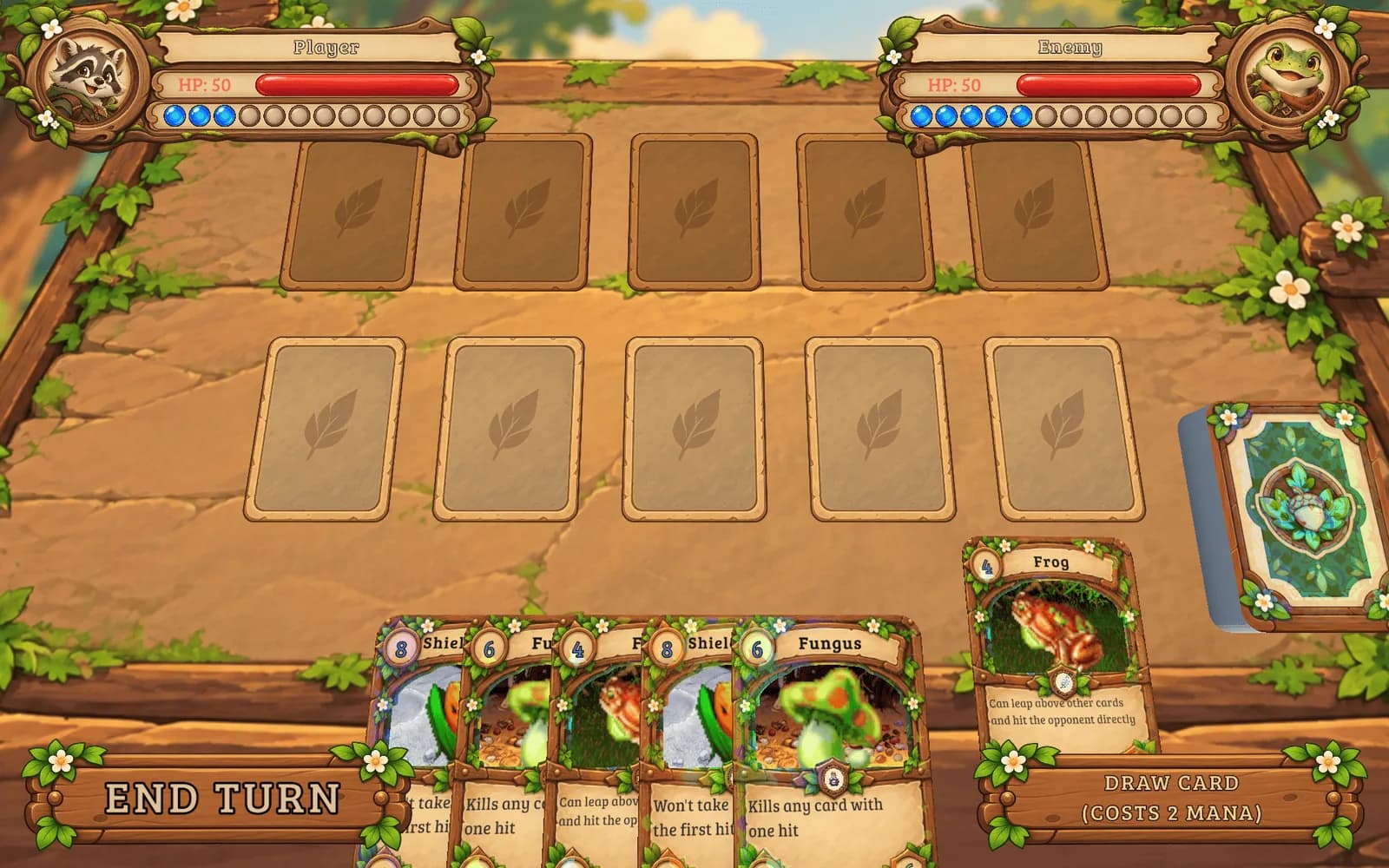 Selecting a Flying card from the player's hand
