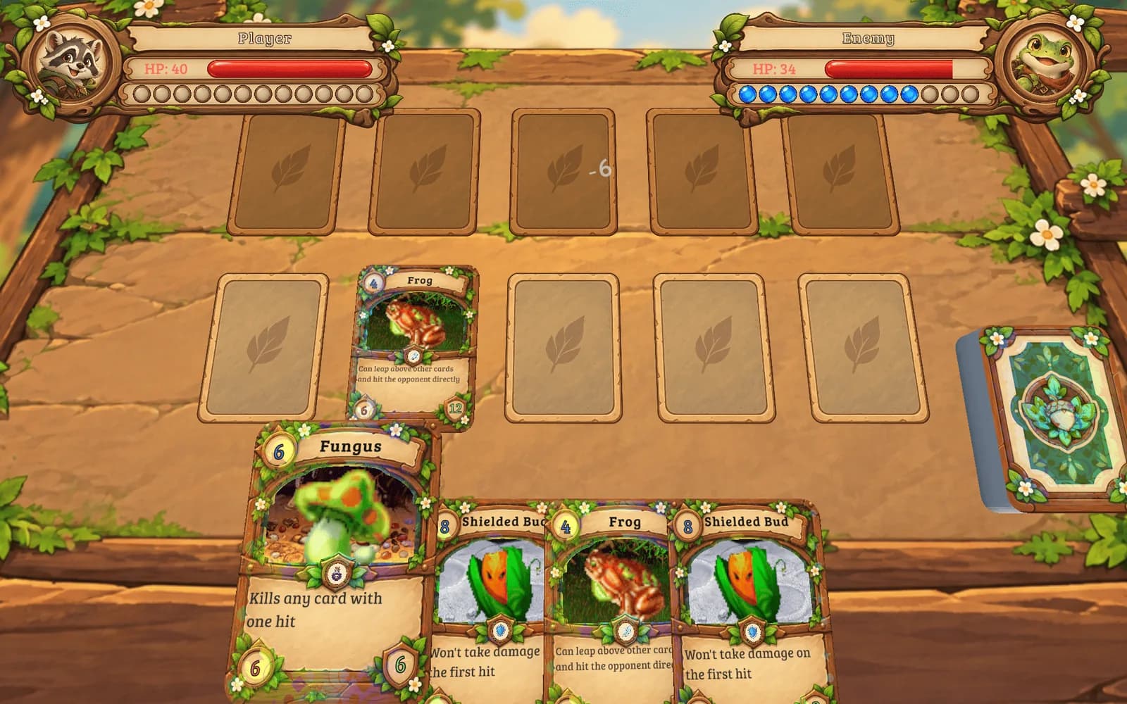 A Flying card attacks through an open lane