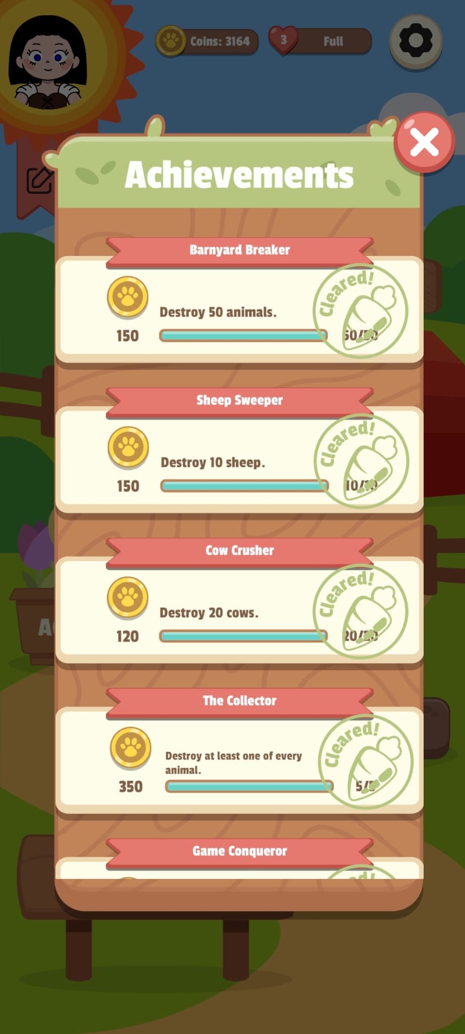 Achievements window