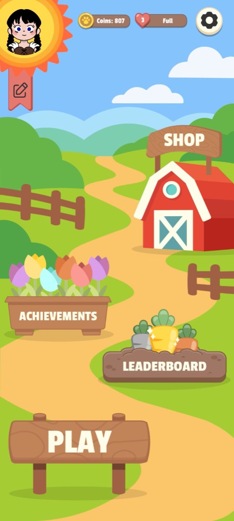 Main menu screen