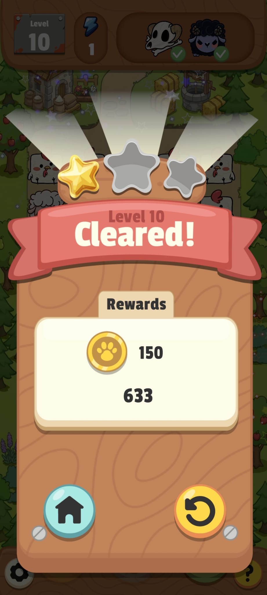 Winning screen