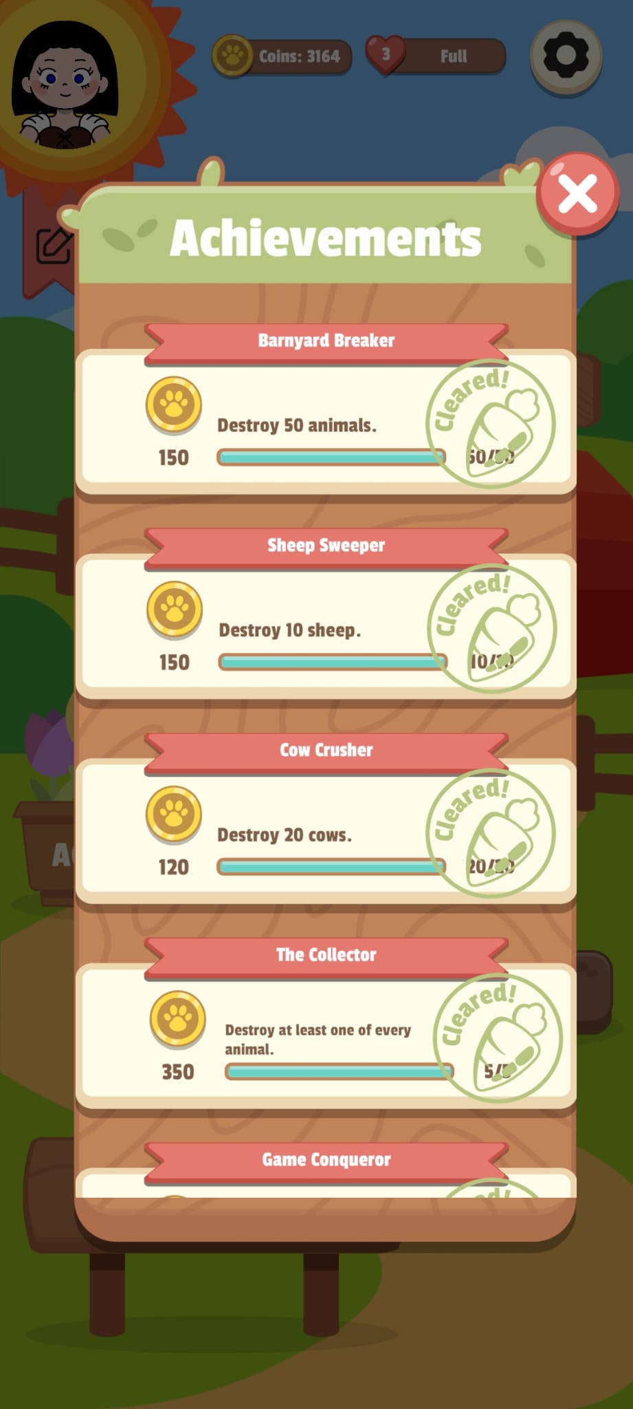 Achievements window